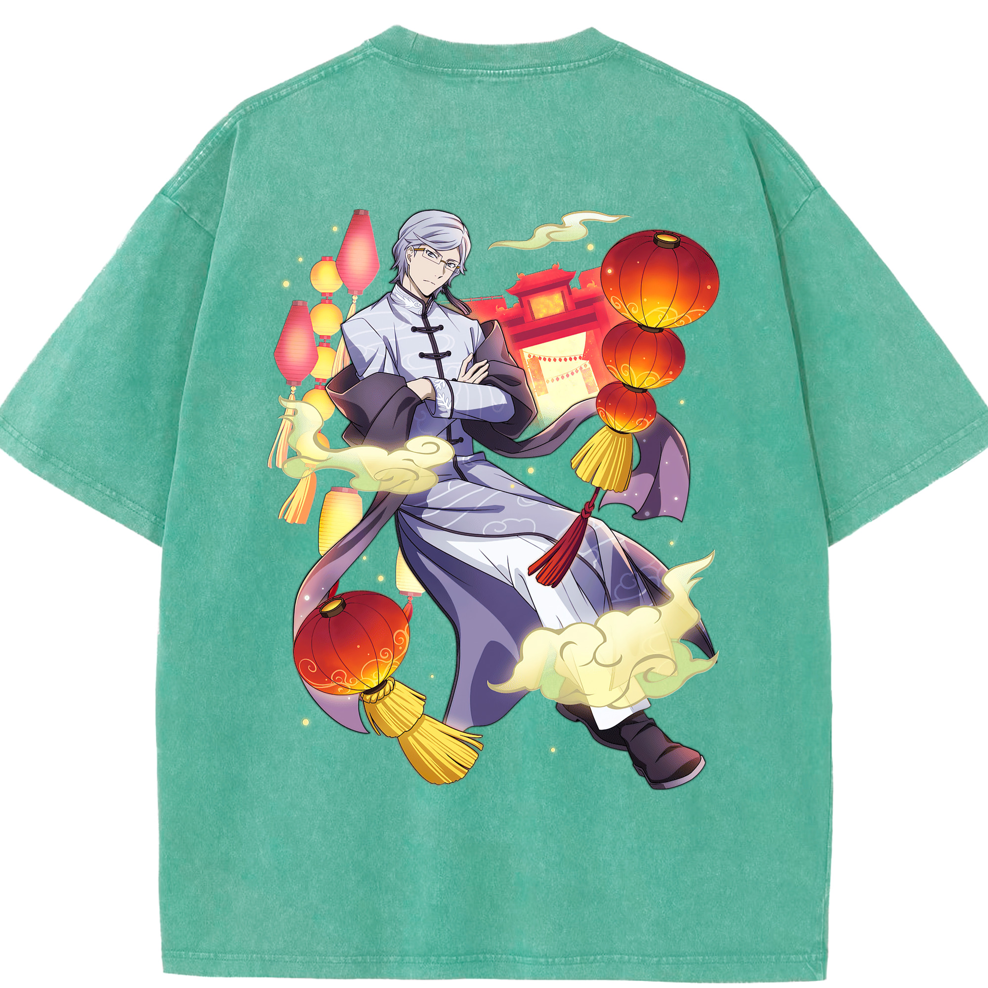 （画像用） 文豪ストレイドッグス Bungo Stray Dogs 綿100% ヴィンテージ風 半袖Tシャツ（背面プリント）